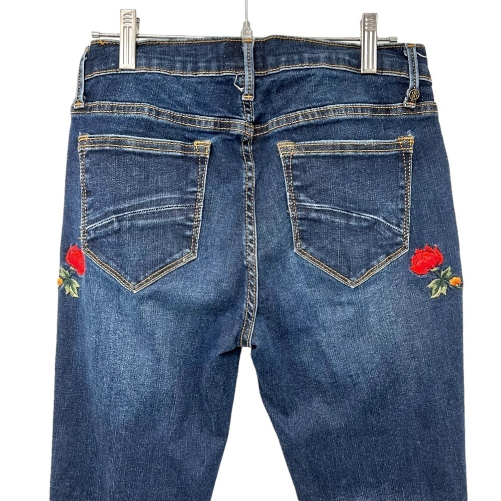 Driftwood Floral Boho Embroidery Distressed Skinny Denim Jeans Women’s 26 - Picture 5 of 11